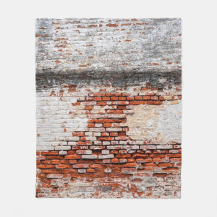brick wall on the roadabandoned, abstract, aged, fleece blanket