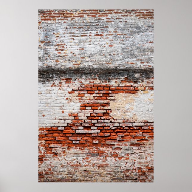  brick wall on the roadabandoned, abstract, aged,  poster (Front)