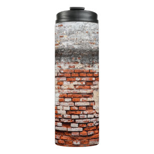 brick wall on the roadabandoned, abstract, aged, thermal tumbler