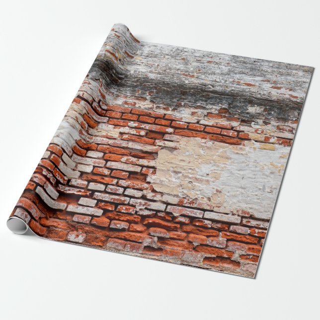  brick wall on the roadabandoned, abstract, aged,  wrapping paper (Unrolled)