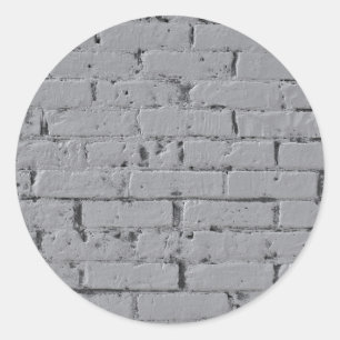 Brick Wall Painted Grey  Classic Round Sticker