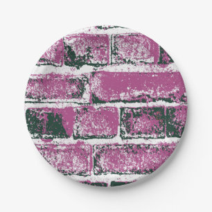 BRICK WALL PAPER PLATE