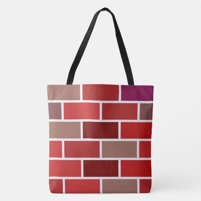 Brick Wall Pattern with Gradient Shades Tote Bag (Front)