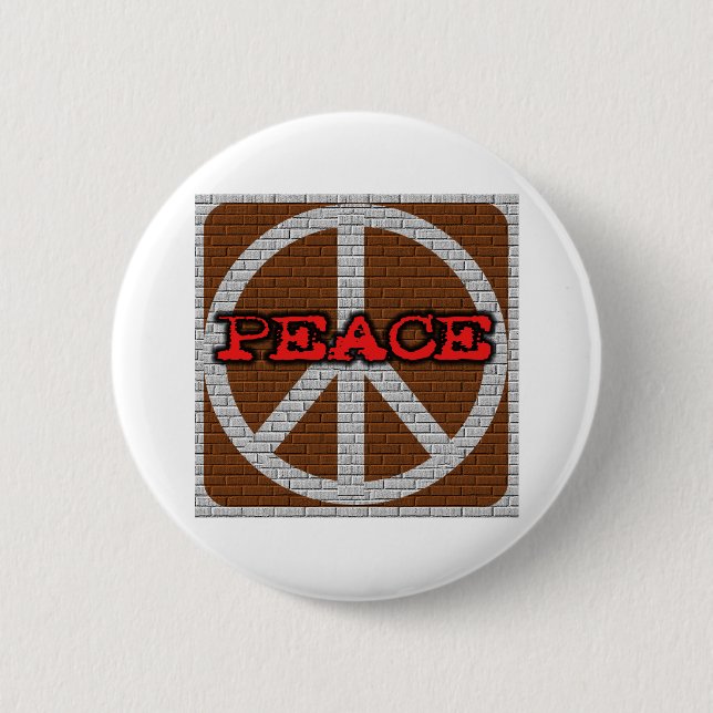 Brick Wall Peace 6 Cm Round Badge (Front)