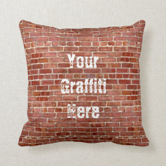 Brick Wall Personalised Add Your Graffiti pillow