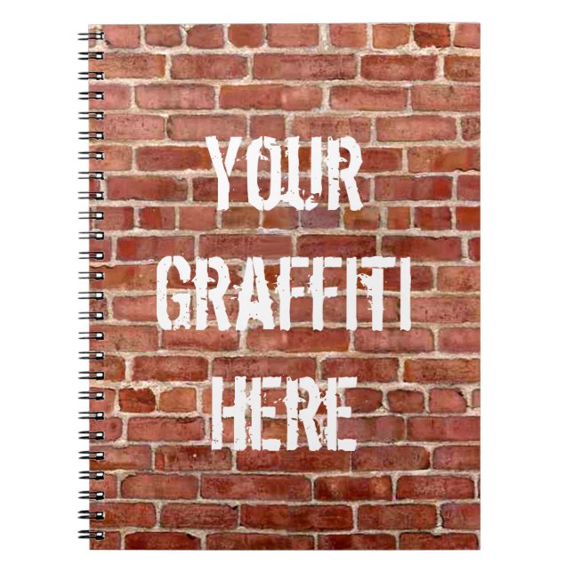 Brick Wall Personalised Graffiti Notebook (Front)