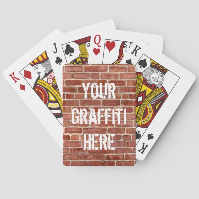 Brick Wall Personalised Graffiti Playing Cards (Back)