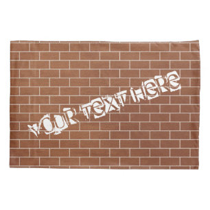 Brick Wall Pillow Case with Custom Text