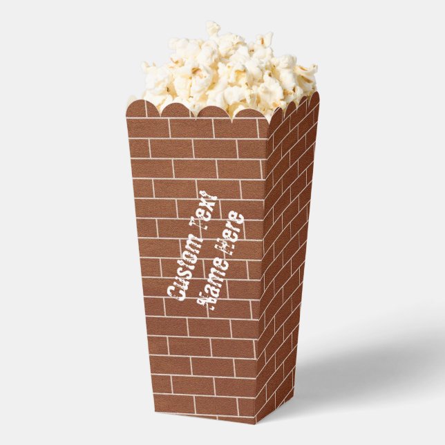 Brick Wall Popcorn Box with Custom Text (Popped)