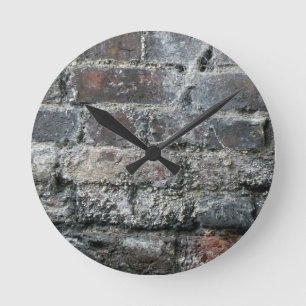 Brick Wall Round Clock
