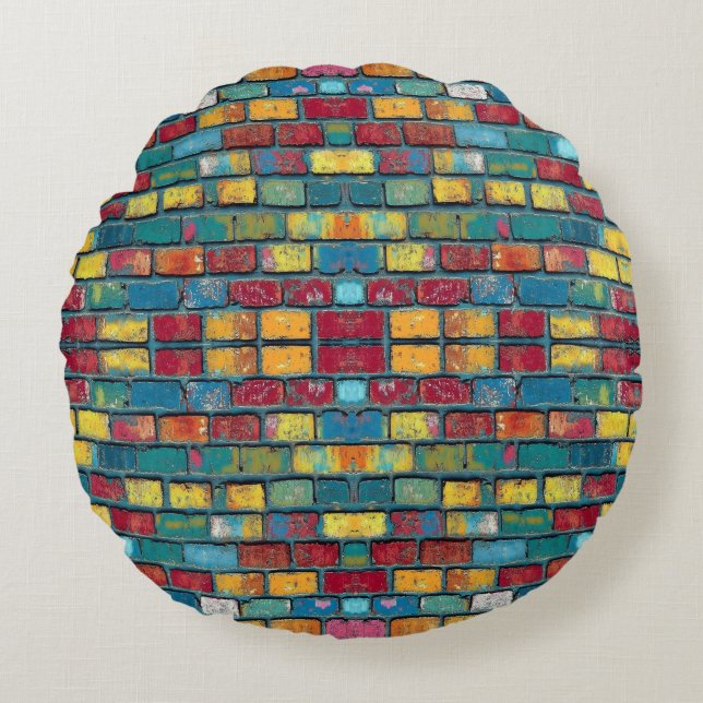 Brick wall round cushion (Front)