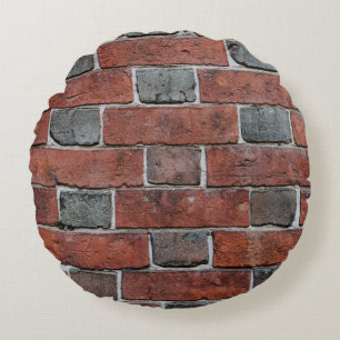 Brick wall round cushion