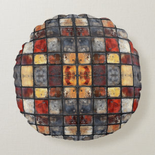 Brick wall round cushion