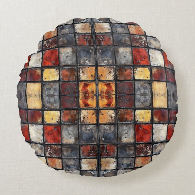 Brick wall round cushion (Front)