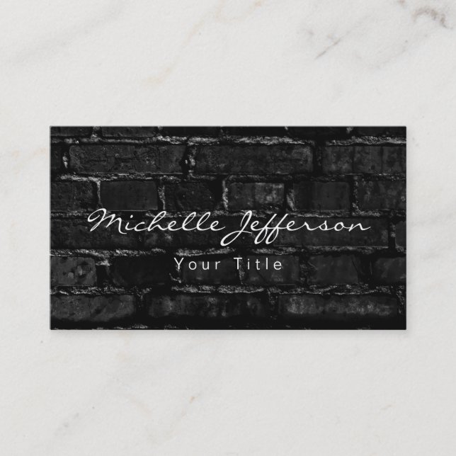 Brick Wall Script Professional Business Card (Front)
