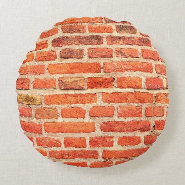 Brick wall texture brick wall round cushion (Front)