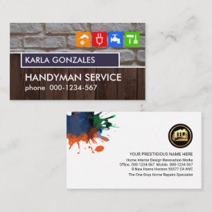 Brick Wall Timber Panel Builder Business Card