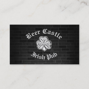 Brick wall trendy modern grundge Irish shamrock Business Card