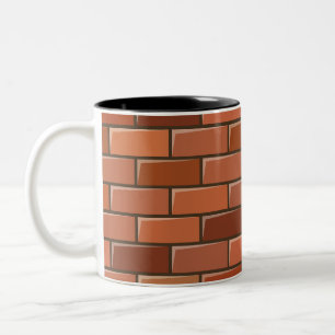 brick wall Two-Tone coffee mug