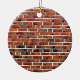 Brick wall with joints ceramic tree decoration