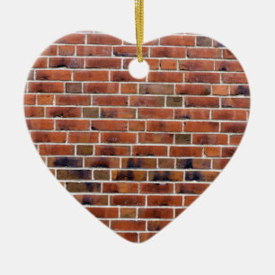 Brick wall with joints ceramic tree decoration