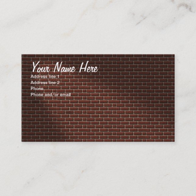 BRICK WALL WITH LIGHT BUSINESS CARD (Front)