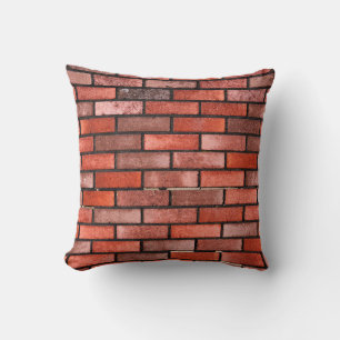 Brick wall with red brick, red brick background. b cushion