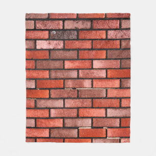 Brick wall with red brick, red brick background. b fleece blanket