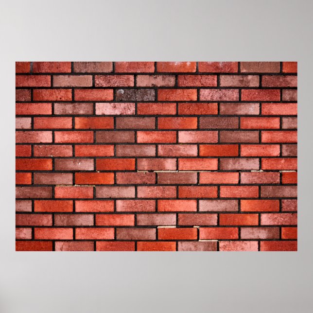Brick wall with red brick, red brick background. b poster (Front)