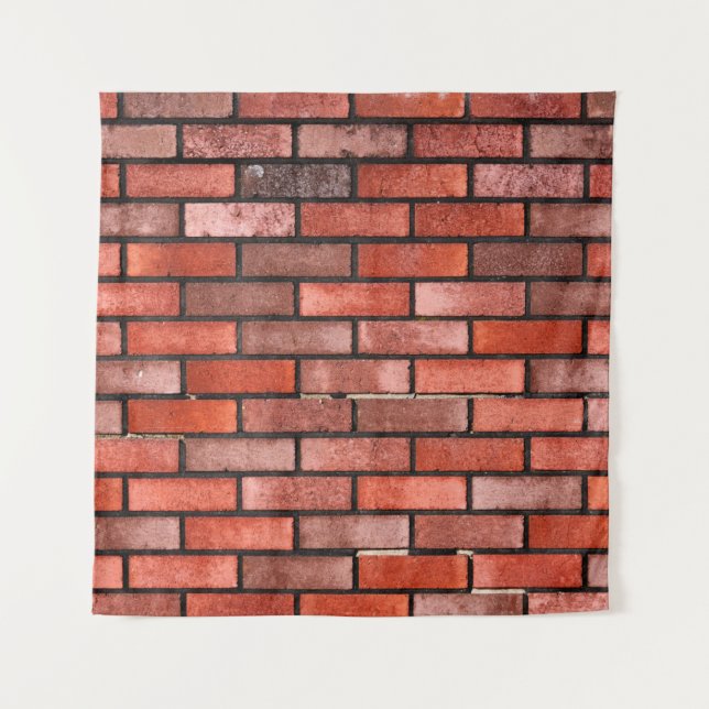 Brick wall with red brick, red brick background. b tapestry (Front)