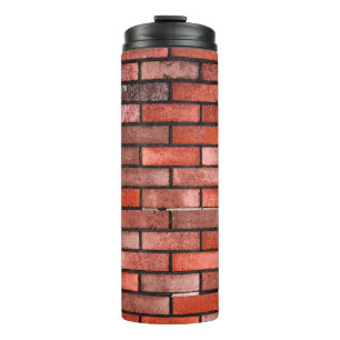 Brick wall with red brick, red brick background. b thermal tumbler