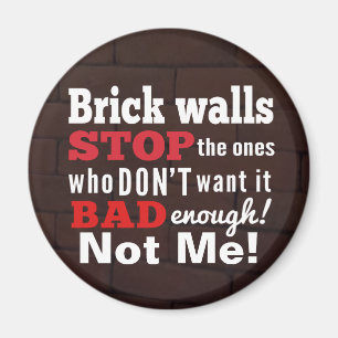 Brick Walls. Obstacles. Determination Magnet