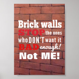 Brick Walls. Obstacles. Determination Poster