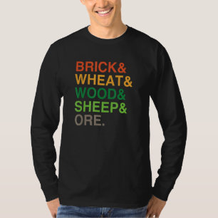 Brick Wheat Lumber Sheep And Ore Gamer Geek T-Shirt