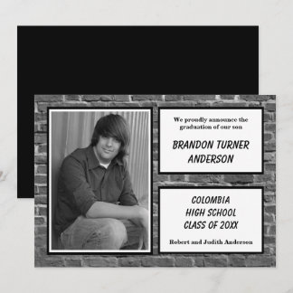 Brick, White& Black with Photo - Grad Announcement