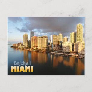 Brickell Skyline in Miami, Florida Postcard
