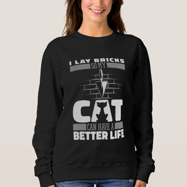 Brickie Cat Block Brick  Cement Bricklayer Mason M Sweatshirt (Front)