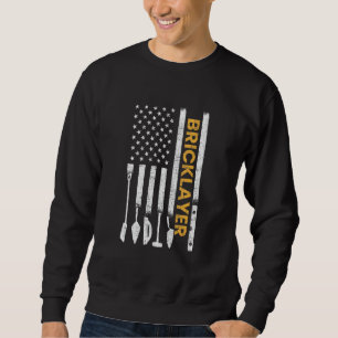 Bricklayer American Flag Brickmason Brick Masonry Sweatshirt