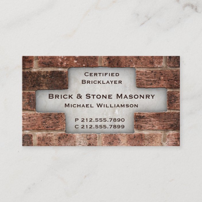 Bricklayer and Stone Masonry Brick Business Cards Zazzle.co.uk