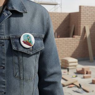 Bricklayer At Work 7.5 Cm Round Badge