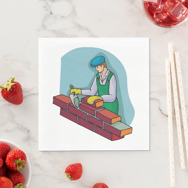Bricklayer At Work Napkin (Creator Uploaded)