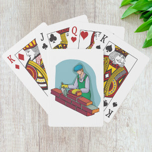 Bricklayer At Work Playing Cards