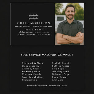 Bricklayer Brick Masonry Photo Construction Business Card