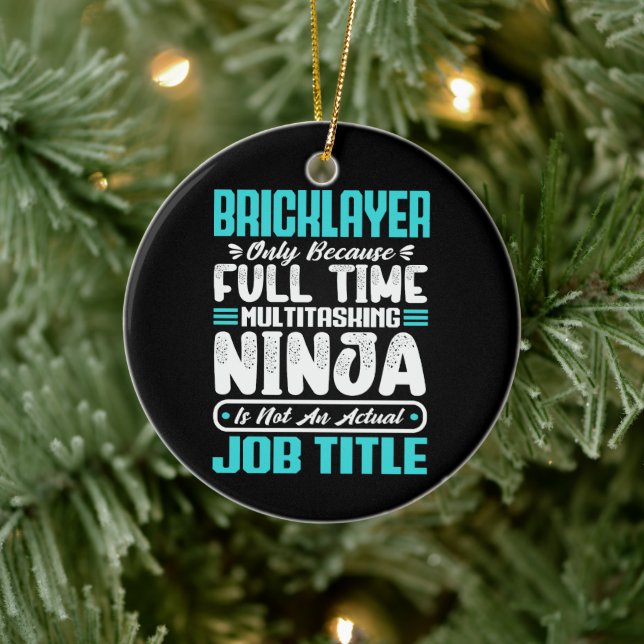 Bricklayer Job Title Profession Funny Builder  Ceramic Tree Decoration (Tree)