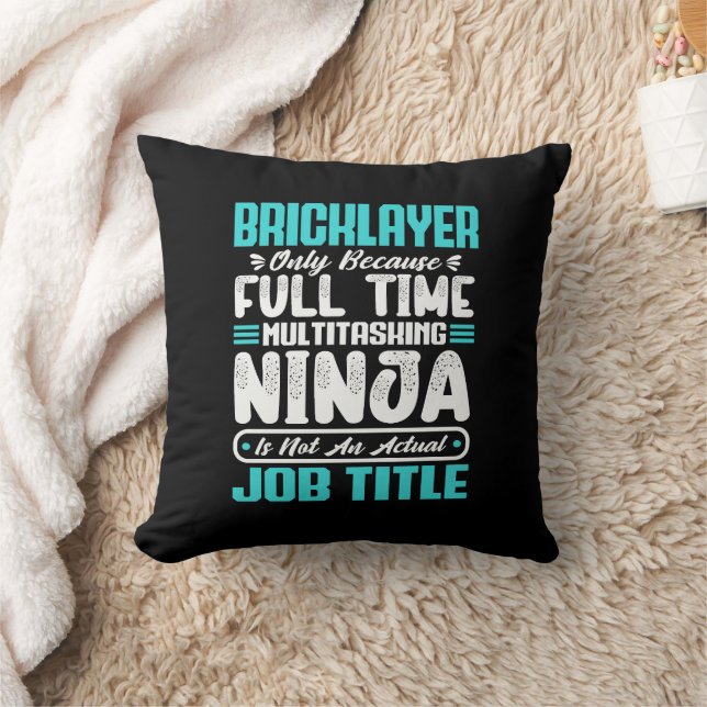 Bricklayer Job Title Profession Funny Builder  Cushion (Blanket)