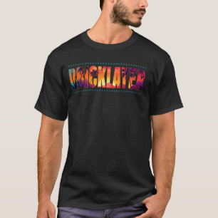 Bricklayer Job Title Profession Sunset Retro Men W T-Shirt