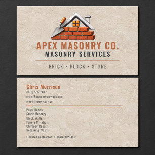 Bricklayer Masonry Professional Business Card