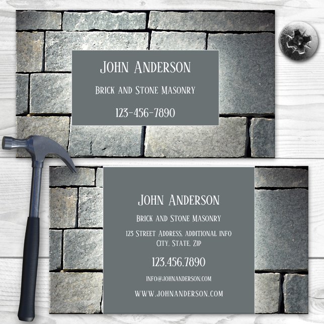 Bricklayer Stone Masonry Business Card (Creator Uploaded)