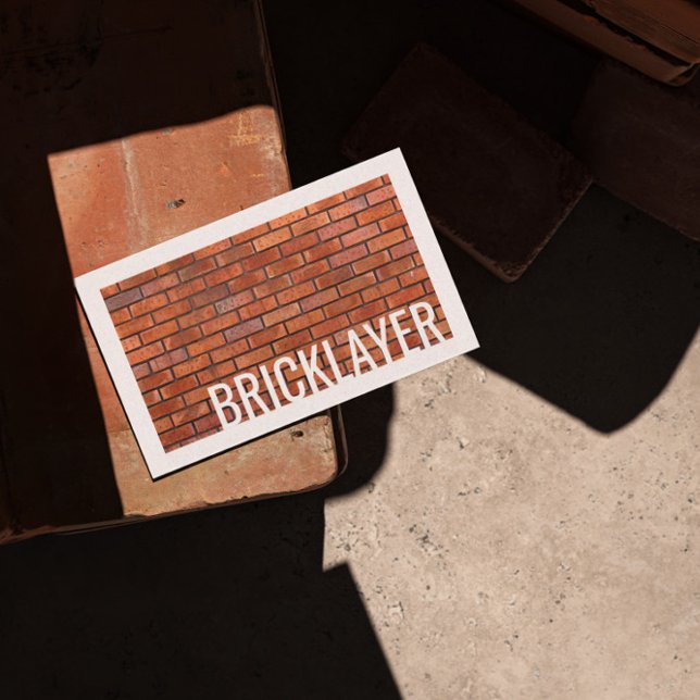 Bricklayer Stone Masonry White Border Card (Perfect for business)