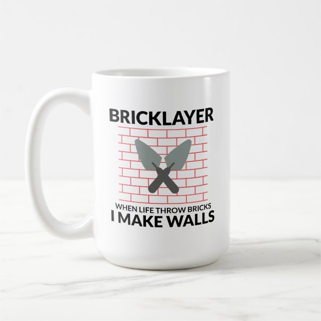 Bricklayer Wisdom: Turning Life's Bricks into Wall Coffee Mug (Left)